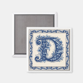 Imán Monograma de Patrimonio Noruego - Azul