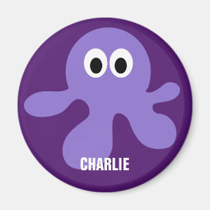 Imán monograma de personalizado de pulpo cutáneo