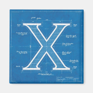 Imán Monograma de plano de letra X
