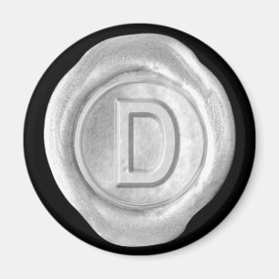 Imán monograma de sellado de cera - Plata - Estilo