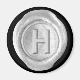 Imán monograma de sellado de cera - Plata - Estilo