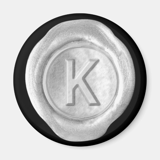 Imán monograma de sellado de cera - Plata - Estilo (Frente)