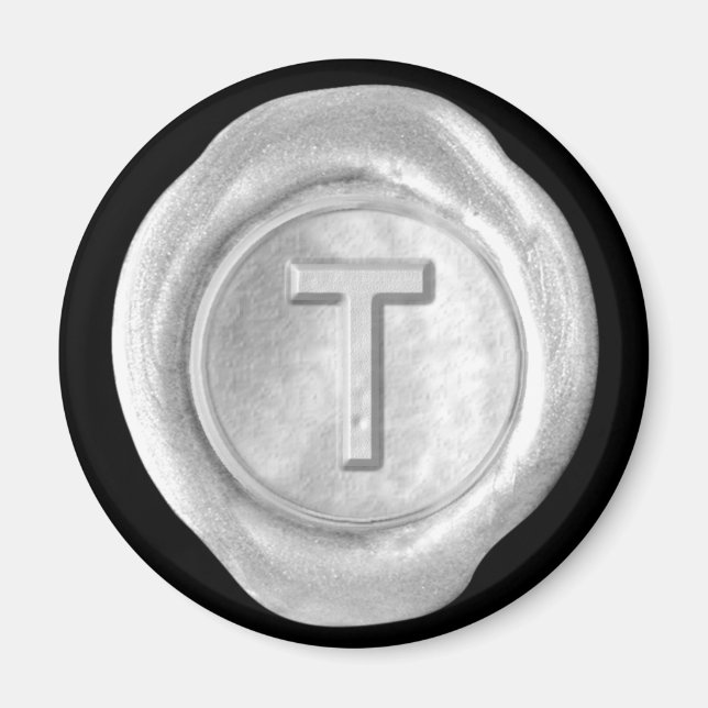 Imán monograma de sellado de cera - Plata - Estilo (Frente)
