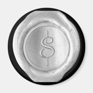 Imán monograma de sello de cera - Plata - Estilo d