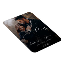 Imán Monograma de superposición de texto corto dos Boda