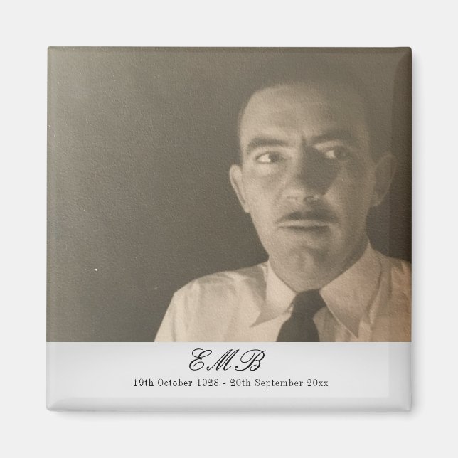 Imán Monograma del funeral conmemorativo (Frente)