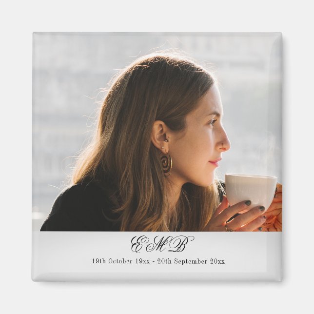 Imán Monograma del funeral de la foto conmemorativa (Frente)