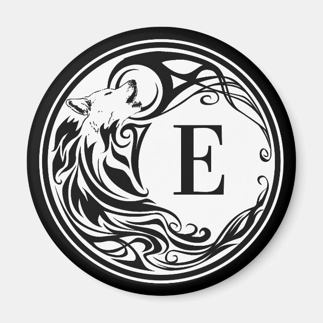 Imán Monograma del lobo tribal (Frente)