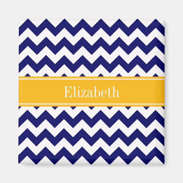 Imán Monograma del nombre de ZigZag Goldenrod de la Arm (Frente)