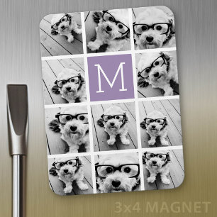 Imán Monograma del Personalizado de Collage de fotos de