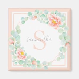 Imán Monograma Eucalyptus Deja La Ensalchada De Pena Fl