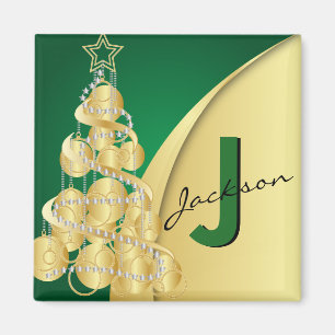 Imán Monograma Feliz Navidad