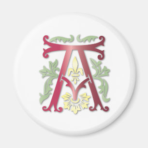 Imán Monograma Fleur-de-lis A