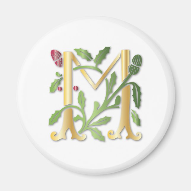 Imán Monograma Fleur-de-lis M (Frente)