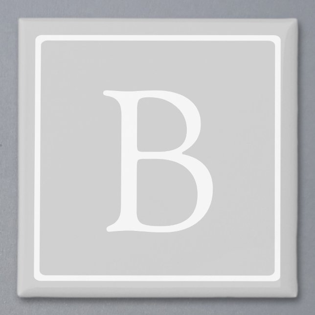 Imán Monograma gris claro simple (Subido por el creador)