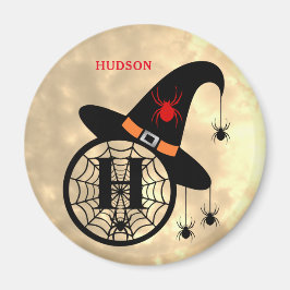Imán Monograma H Halloween Sky Spider Nombre Magnet