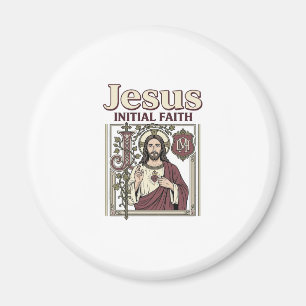 Imán Monograma inicial de Jesús Fe Monograma inicial de
