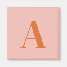 Monograma Inicial Minimalista Rosa y Naranja