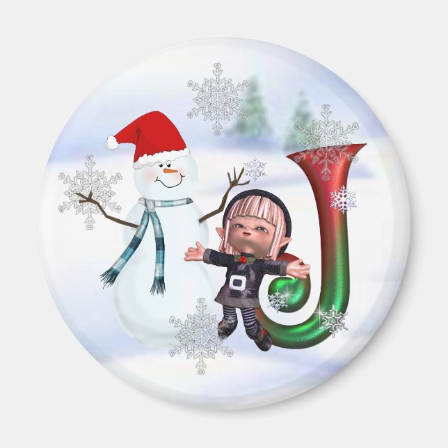 Imán Monograma Navidades Magnet J (Frente)