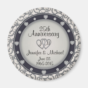 Imán Monograma personalizado 25º aniversario