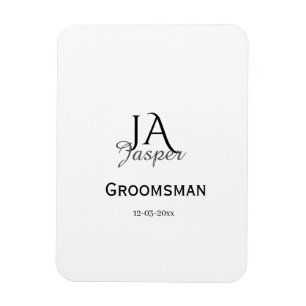 Imán Monograma personalizado padrino mejor hombre nombr