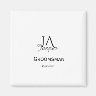 Imán Monograma personalizado padrino mejor hombre nombr