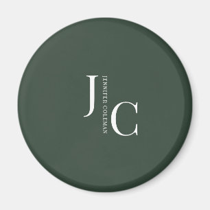 Imán Monograma profesional Minimalista moderno Verde os