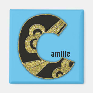 Imán monograma retro - C