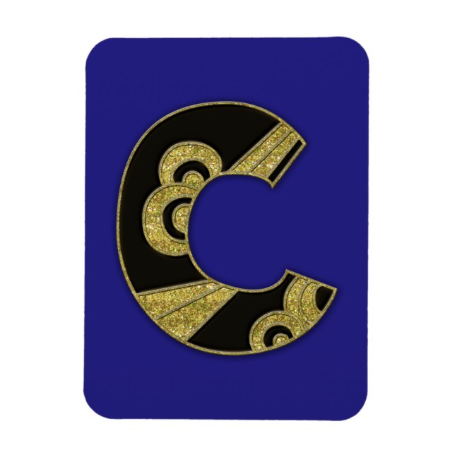 Imán monograma retro - C (Vertical)