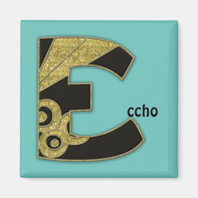 Imán monograma retro - E (Frente)