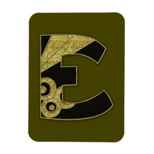 Imán monograma retro - E