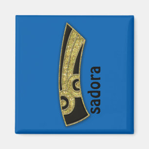 Imán monograma retro - I