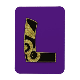 Imán monograma retro - L