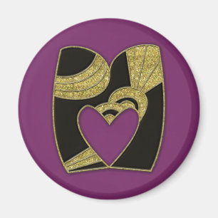 Imán monograma retro - M