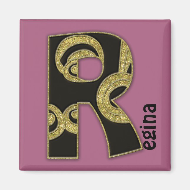 Imán monograma retro - R (Frente)