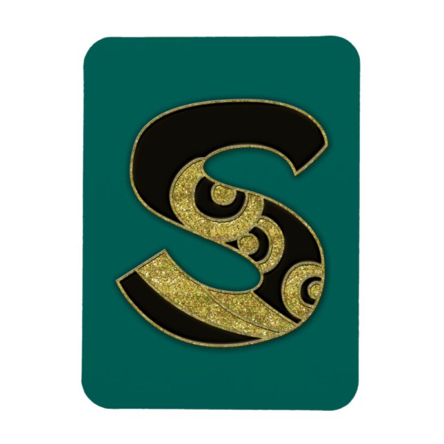 Imán monograma retro - S (Vertical)