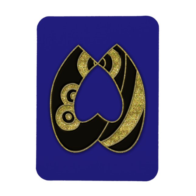 Imán monograma retro - W (Vertical)