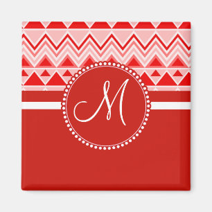 Imán Monograma Rojo Azteca Andes Triángulo de Montaña