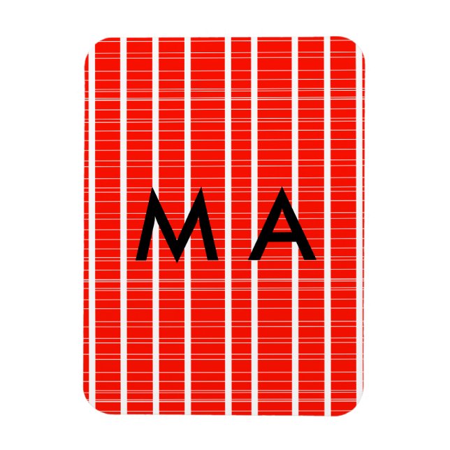 Imán Monograma simple añada su letra de nombre man mini (Vertical)