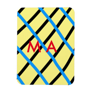 Imán Monograma simple añada su letra de nombre man mini