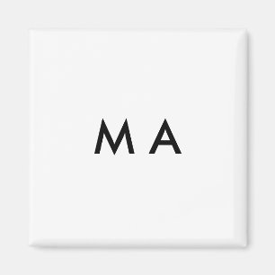 Imán Monograma simple añade tu letra de nombre hombre m