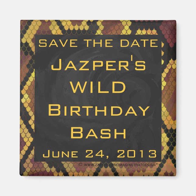 Imán Monograma Snake Brown y Oro Print (Frente)