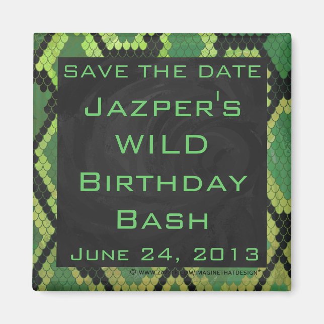 Imán Monograma Snake Verde y Negro (Frente)