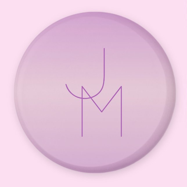 Imán Monograma único superpuesto | Lavanda suave rosa (Subido por el creador)