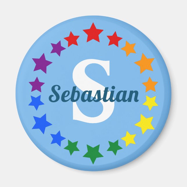 Imán Monograma y nombre de las estrellas del Orgullo Ga (Frente)