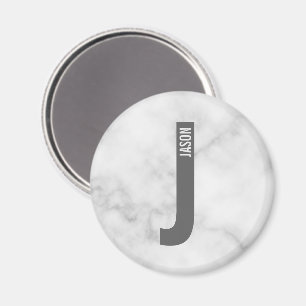 Imán Monograma y nombre negrita personalizado moderno