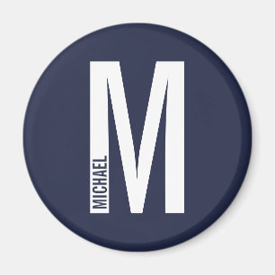 Imán Monograma y nombre negrita personalizado moderno