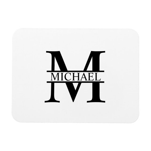 Imán Monograma y nombre personalizados (Horizontal)