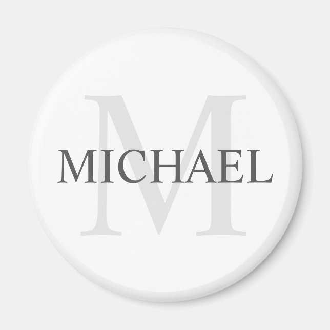 Imán Monograma y nombre personalizados clásicos (Frente)