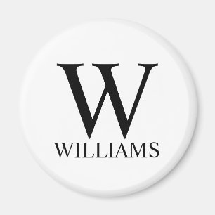 Imán Monograma y nombre personalizados clásicos